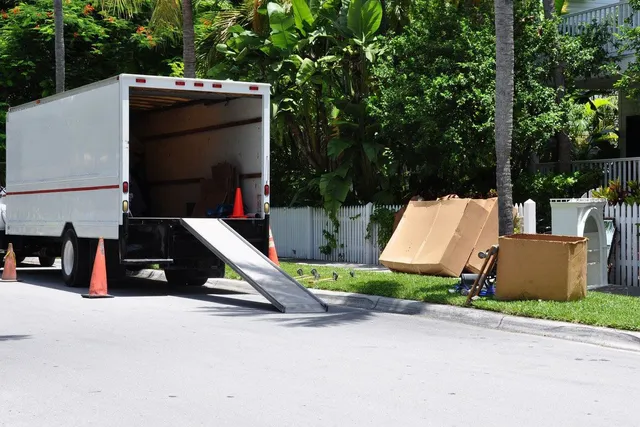 Professional movers with their moving truck ready to help